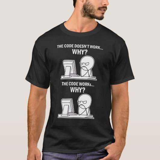 Programmeer Shirt Coderen De Code Werkt Niet Waaro (Voorkant)