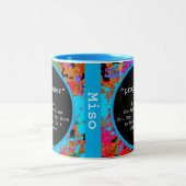 Programmeercoder Colorful Splatter Abstracte Art Tweekleurige Koffiemok (Center)