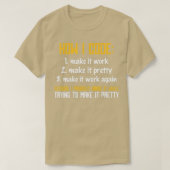 Programmeercoder ontwikkelaar Programmeercodering T-shirt (Design voorkant)