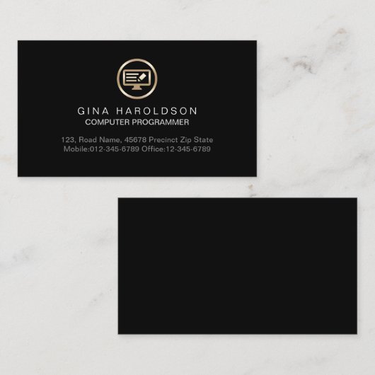 Programmeercodercomputer - Technisch Visitekaartje (Voorkant / Achterkant)