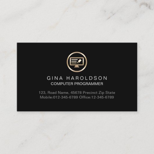 Programmeercodercomputer - Technisch Visitekaartje (Voorkant)