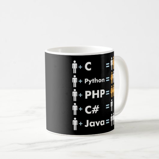 Programmeercodering C Python PHP Java trekt Mannen Koffiemok (Voorkant rechts)