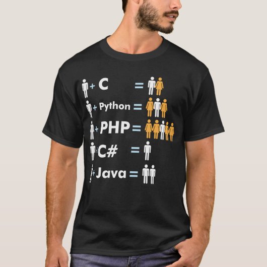 Programmeercodering C Python PHP Java trekt Mannen T-shirt (Voorkant)
