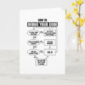 Programmeercodering Funny Debug Cadeautje Kaart (Gele Bloem)