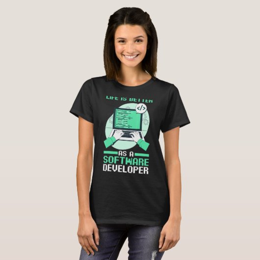 Programmeercoderingsleven is beter als software de t-shirt (Voorkant volledig)