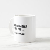 Programmeerders sterven nooit koffiemok (Voorkant links)