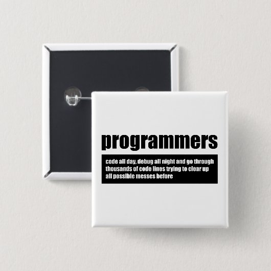 Programmeerders Vierkante Button 5,1 Cm (Voorkant /achterkant)
