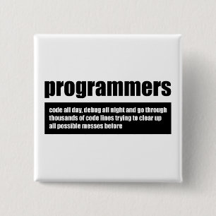 Programmeerders Vierkante Button 5,1 Cm