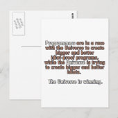 Programmeerders Vs Universe Briefkaart (Voorkant / Achterkant)