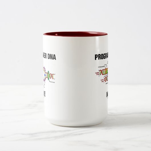 ProgrammeerDNA Inside (DNA-replicatie) Tweekleurige Koffiemok (Center)