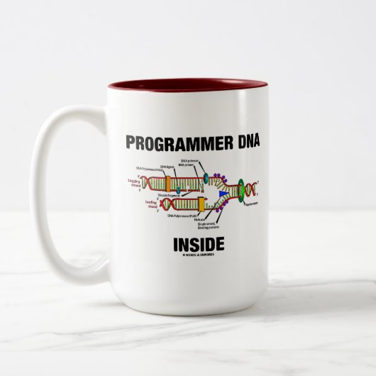 ProgrammeerDNA Inside (DNA-replicatie) Tweekleurige Koffiemok (Links)