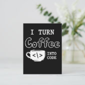 Programmeerkaart Coffee Joke Software Codeur Briefkaart (Staand voorkant)