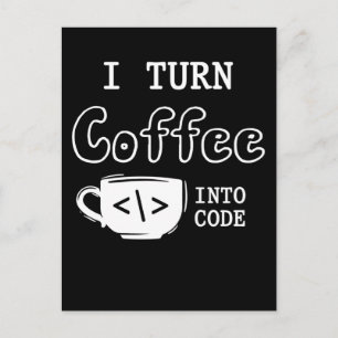 Programmeerkaart Coffee Joke Software Codeur Briefkaart