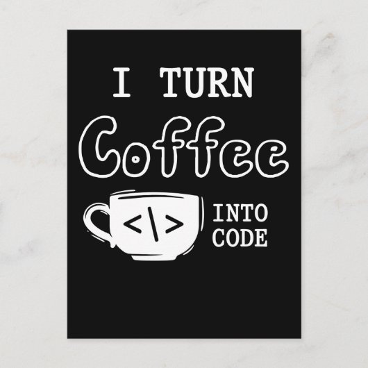 Programmeerkaart Coffee Joke Software Codeur Briefkaart (Voorkant)