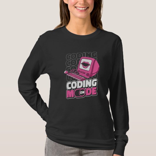 Programmeermodus Aan Programmeercodeontwikkelaar C T-shirt (Voorkant)