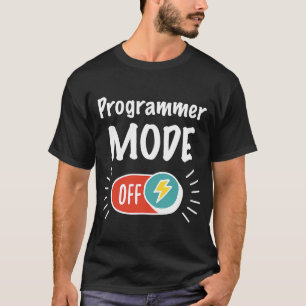 Programmeermodus ingeschakeld voor hardwerkende en t-shirt