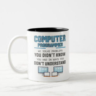 Programmeerontwikkelaar computerwetenschapper gift tweekleurige koffiemok