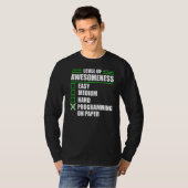 Programmeerprogramma's op papier computerwetenscha t-shirt (Voorkant volledig)