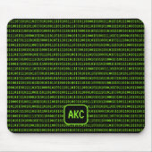 Programmeertaal: Binair & uw Initialen zwart Muismat (Voorkant)