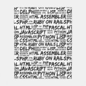 Programmeertalen, computertalen, code fleece deken (Voorkant)