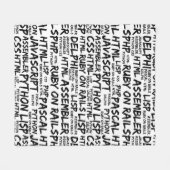 Programmeertalen, computertalen, code fleece deken (Voorkant (Horizontaal))