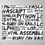 Programmeertalen, computertalen, code poster (Voorkant)