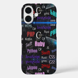 Programmeertalen Kleurrijk patroon iPhone 16 Hoesje