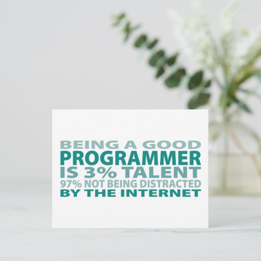 Programmer 3% Talent Briefkaart (Staand voorkant)