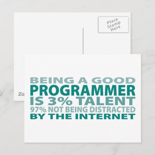 Programmer 3% Talent Briefkaart (Voorkant / Achterkant)
