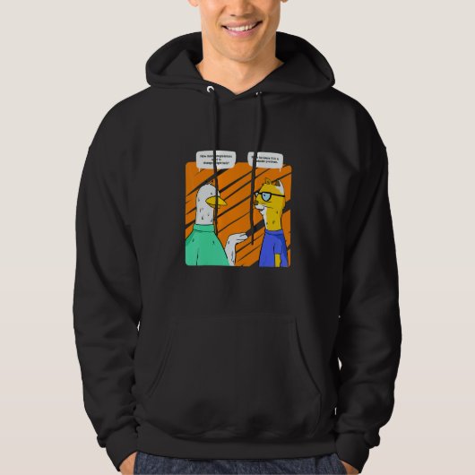 Programmer Cat and Goose Geek Computer Joke Hoodie (Voorkant)