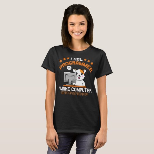 Programmer Cat Animal Coding Squad Engineer T-shirt (Voorkant volledig)