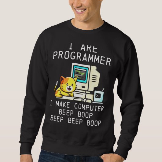 Programmer Cat Beep Boop Codering Trui (Voorkant)