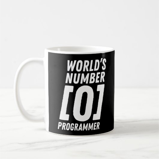 Programmer Codering World's Number 0 Programmer Koffiemok (Links)