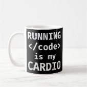 Programmer Coding Running Code is Mijn Cardio Koffiemok (Links)