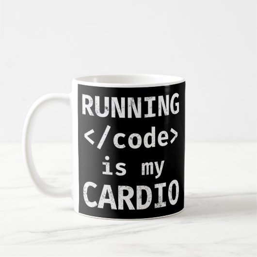 Programmer Coding Running Code is Mijn Cardio Koffiemok (Links)