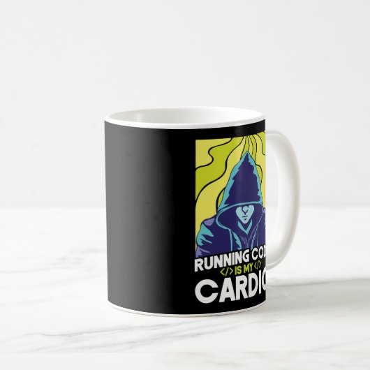 Programmer Coding Running Code is Mijn Cardio Koffiemok (Voorkant rechts)