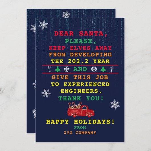 Programmer Company Funny Kerstmis 2021 Feestdagenkaart (Voorkant / Achterkant)