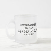 Programmer Deadly Ninja bij nacht Matglas Koffiemok (Links)
