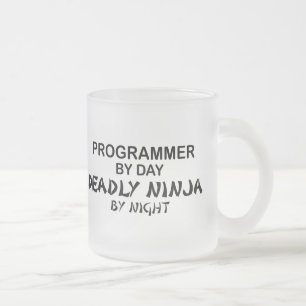 Programmer Deadly Ninja bij nacht Matglas Koffiemok