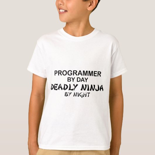 Programmer Deadly Ninja bij nacht T-shirt (Voorkant)
