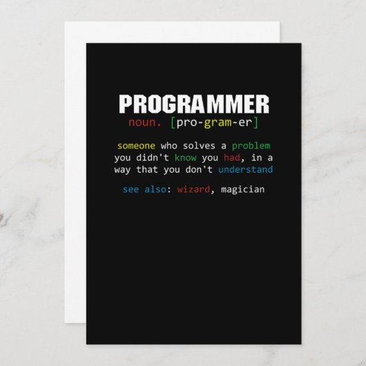Programmer Definition Coder Programming Coding Gif Kaart (Voorkant / Achterkant)
