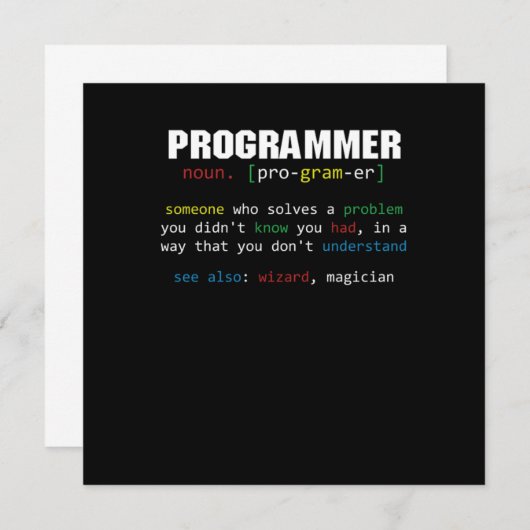 Programmer Definition Coder Programming Coding Gif Kaart (Voorkant / Achterkant)