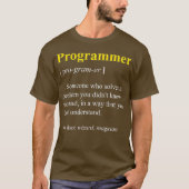 Programmer Definition Funny Computer Nerd T-shirt (Voorkant)