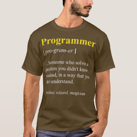 Programmer Definition Funny Computer Nerd T-shirt (Voorkant)