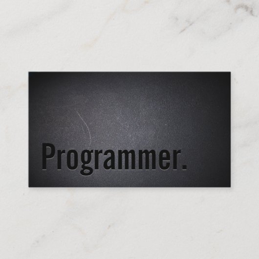 Programmer Elegant Black Professional Minimalist Visitekaartje (Voorkant)