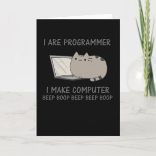 Programmer Funny Cat Computer Nerd Kaart