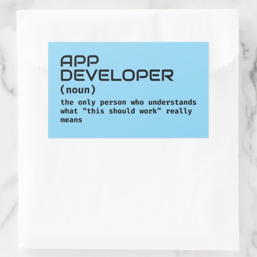 Programmer Funny Definition Rechthoekige Sticker (Tas)