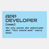 Programmer Funny Definition Rechthoekige Sticker (Voorkant)