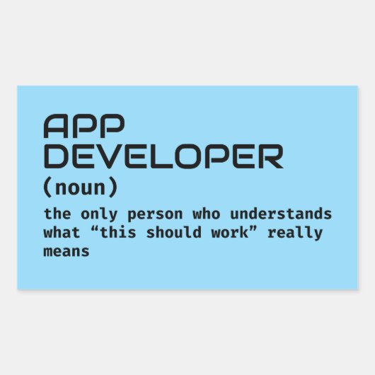 Programmer Funny Definition Rechthoekige Sticker (Voorkant)