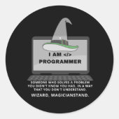 Programmer Funny Definition Ronde Sticker (Voorkant)